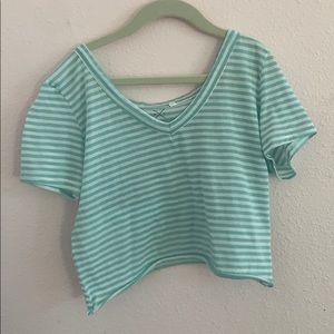 PacSun Blue and White Crop Top